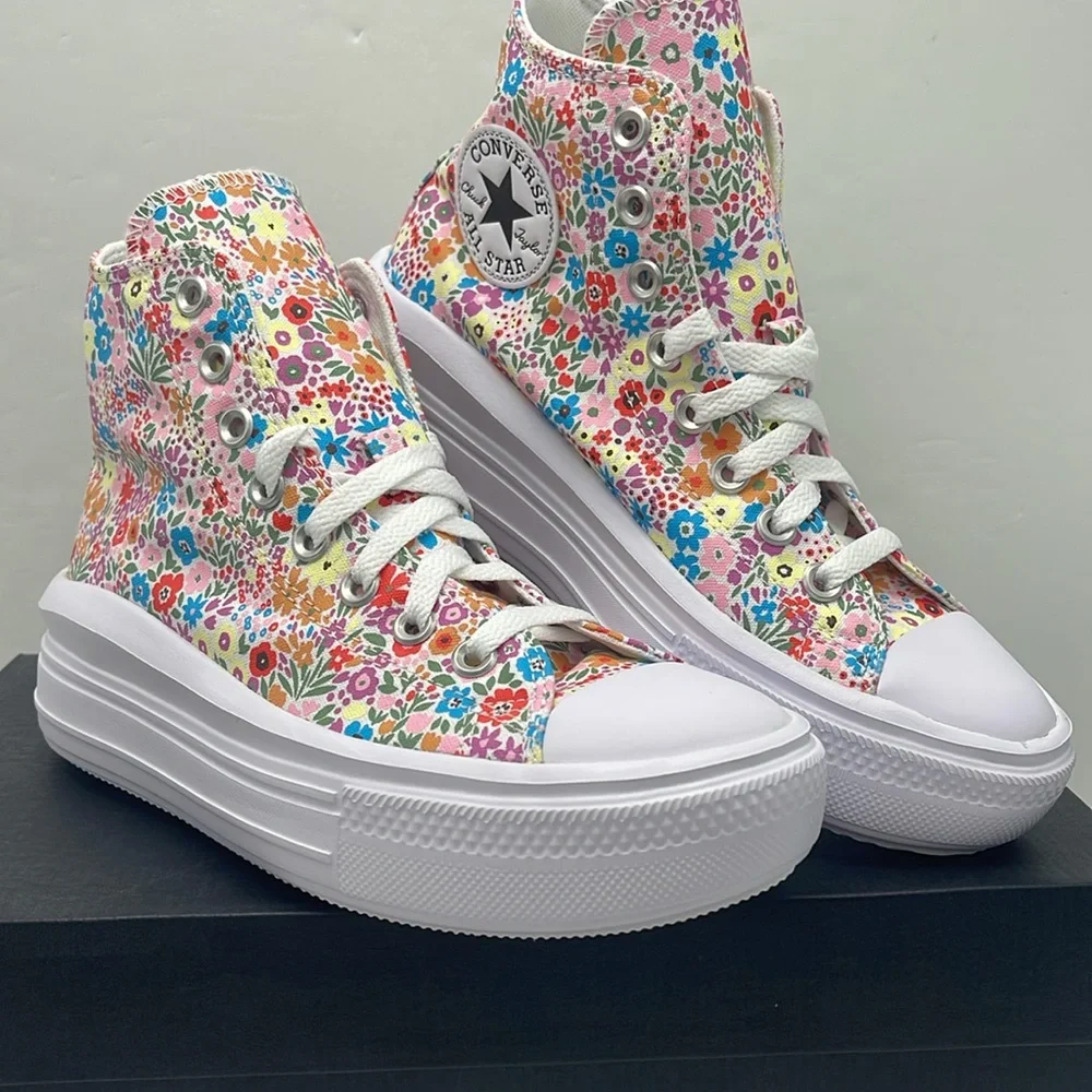 Converse WMNS Platform Sneakers A14968C CTAS MOVE HI WHITE/CACTUS BUD